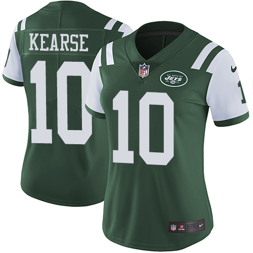 Nike Jets #10 Jermaine Kearse Green Team Color Women's Stitched NFL Vapor Untouchable Limited Jersey